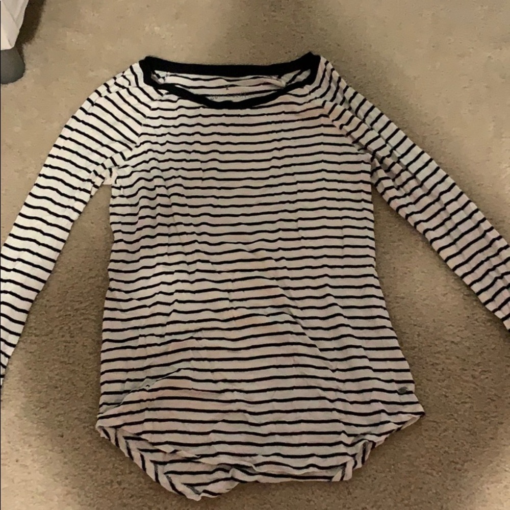 striped black and white shirt